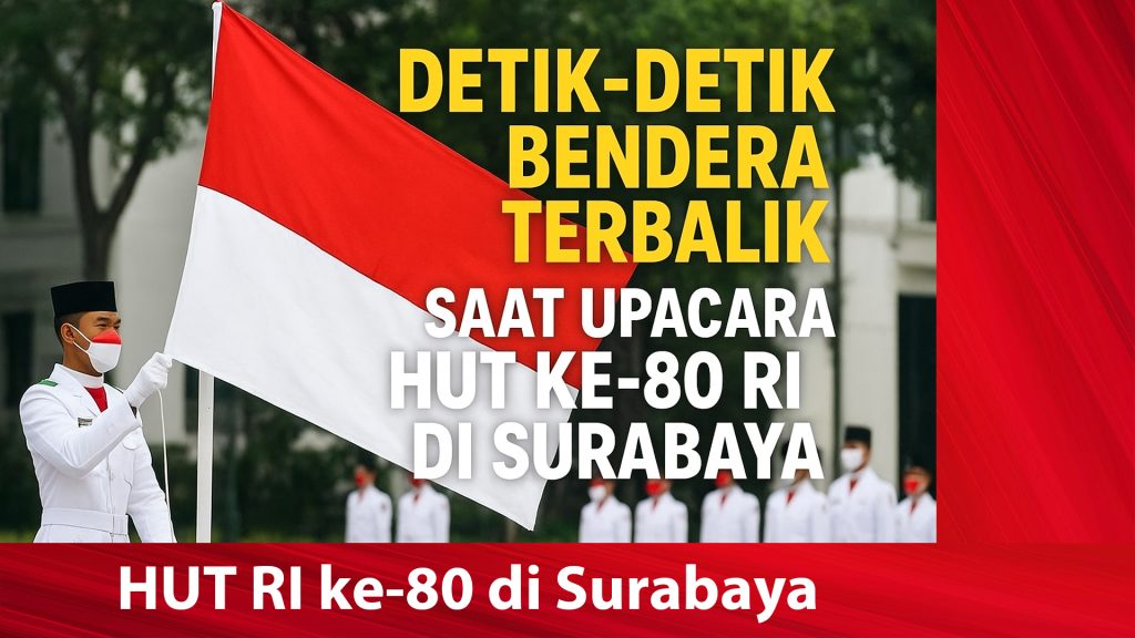 Bendera Terbalik saat Upacara HUT RI ke-80 di Surabaya