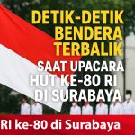 Bendera Terbalik saat Upacara HUT RI ke-80 di Surabaya