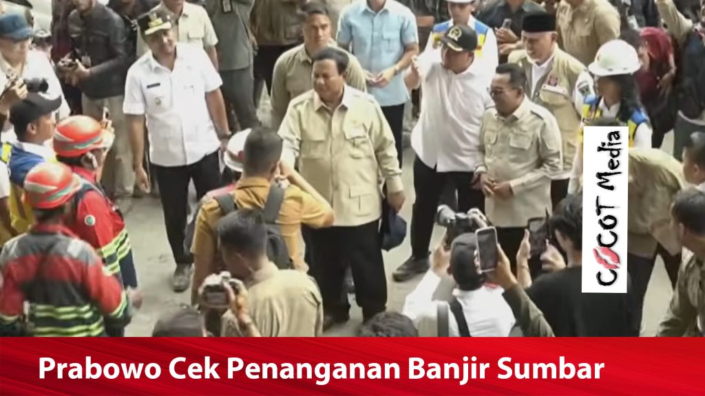 Prabowo Cek Penanganan Banjir Sumbar